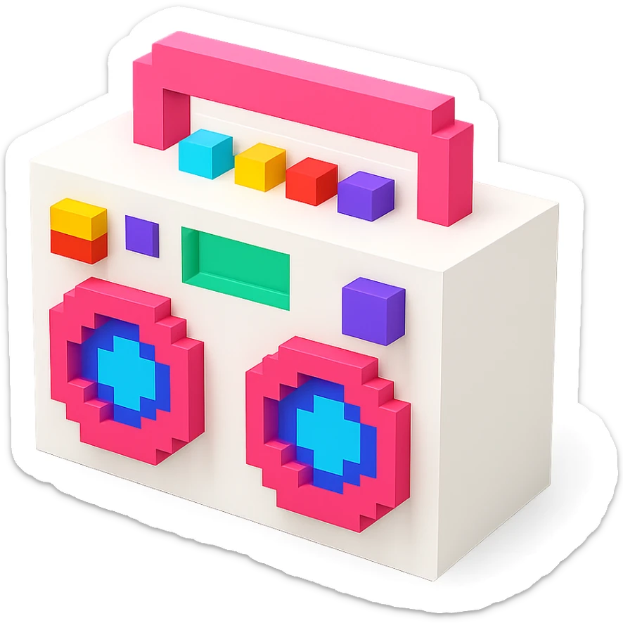 white boombox sticker