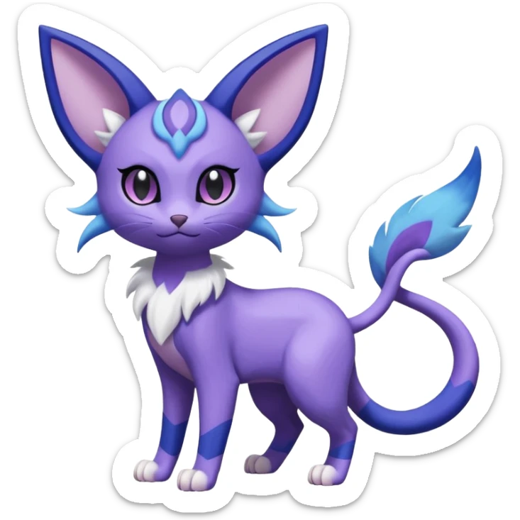 Espeon-Purrloin-Meowstic-Fakémon-hybrid-creature (full body)  sticker