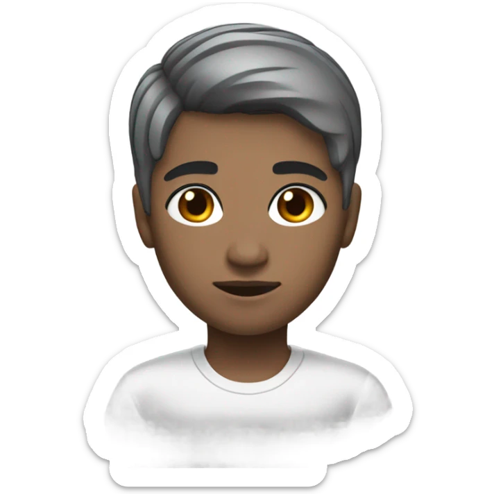 short hairstyle shaved temples oval face black eyes black hair with gray hair sticker