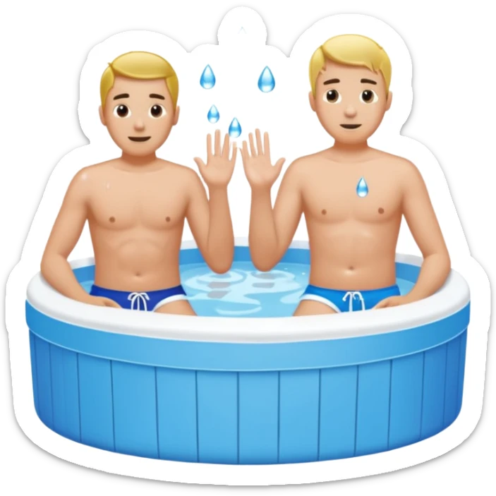 Two guys in the hot tub 5 ft apart because they’re not gay sticker