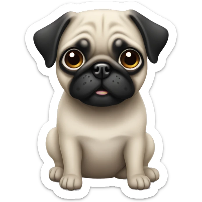 Black pug sticker