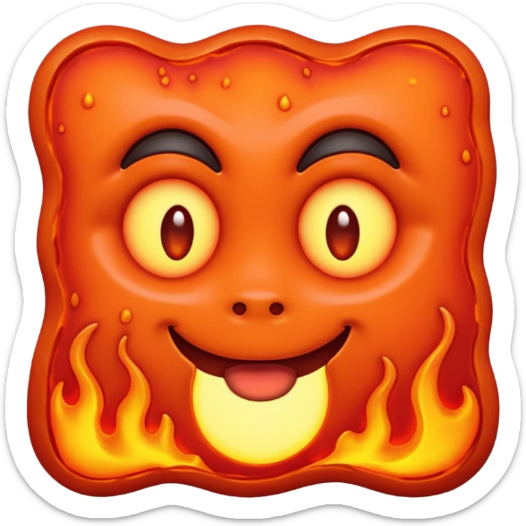 create an emoji of a little lava flow, no face just the lava sticker