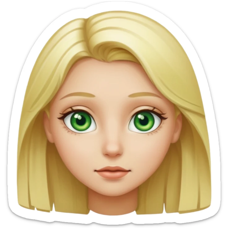 A beautiful green eye white skin blonde girl sticker