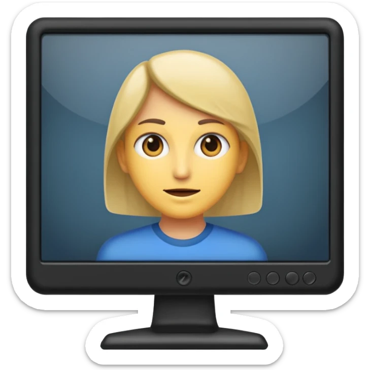 personas debatiendo revisando un monitor grande sticker