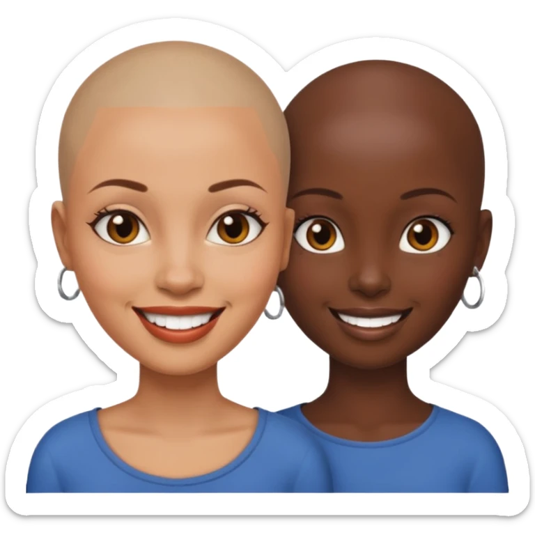 Ma meilleur amie et moi (femme) africaine cheveux rasé sticker