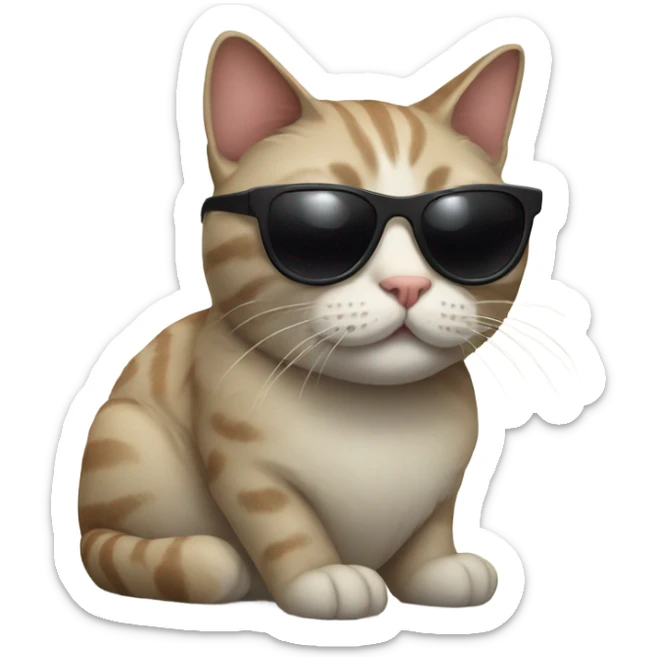 Cat with sunglasses sticker