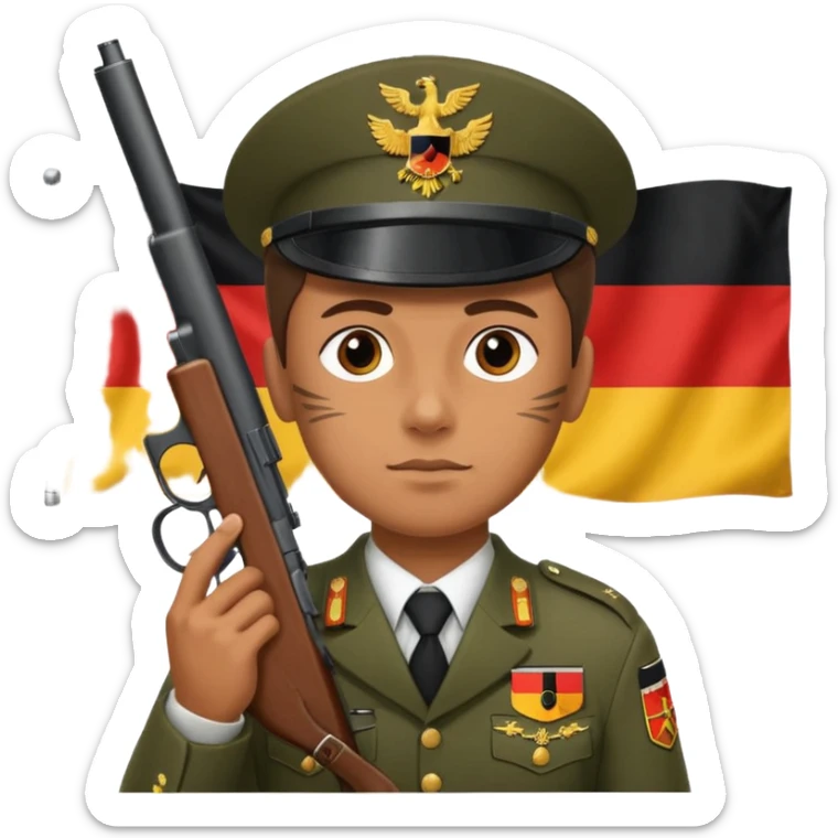 A soldier with a gun on the background of the flag of the German Empire sticker