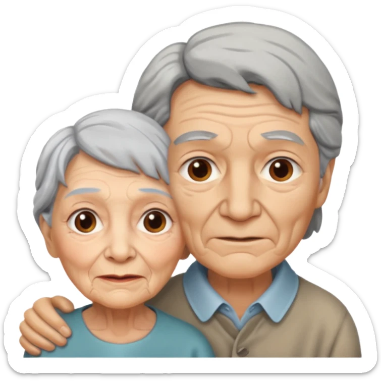 lo mismo que estas haciendo solo coloca alado de la abuela un hombre joven  sticker