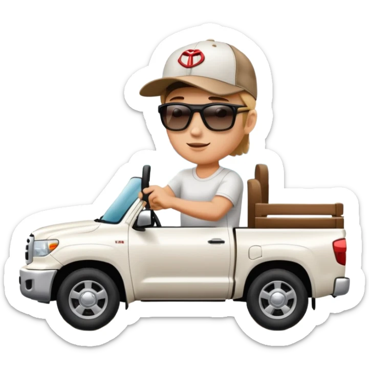 White Toyota tundra truck and somebody is driving to the beach sticker