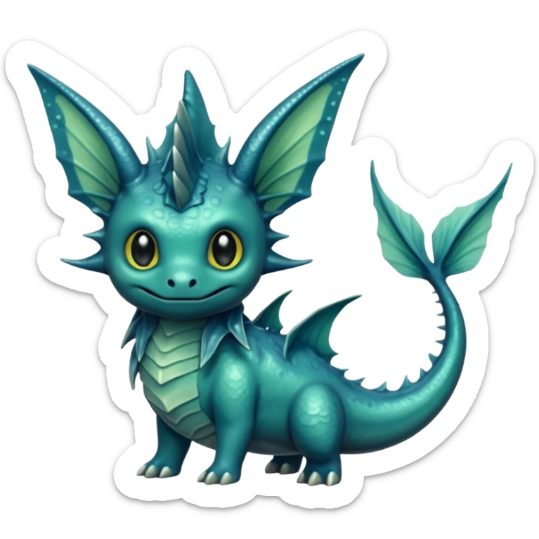 Deep-Dark-Swamp-Seafoam-Green Murky Gloomy Dull Swampy Muddy Vaporeon-Swamp-Monster sticker