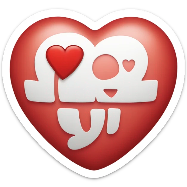 The inscription «I like you» in the middle of the red heart sticker