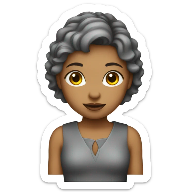 girl in a dress the color of asphalt with road markings sticker