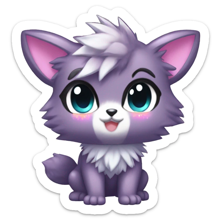  High quality Cute Cool Kawaii edgy Pretty Chibi Fur-Sona Shiny Colorful Sparkly Fakemon Full Body sticker