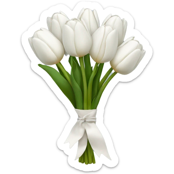 white tulip bouquet  sticker