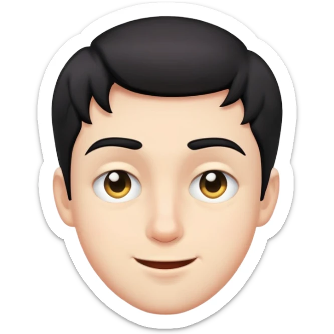 Short black haired male winking, young man with short black hair winking one eye sticker