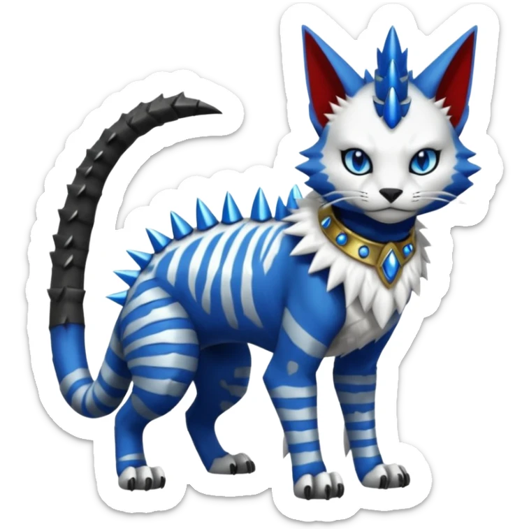  gothic edgy badass spiked scaley Bastet-Gatomon-Digimon-Fakémon-Pokémon-creature (full body) sticker