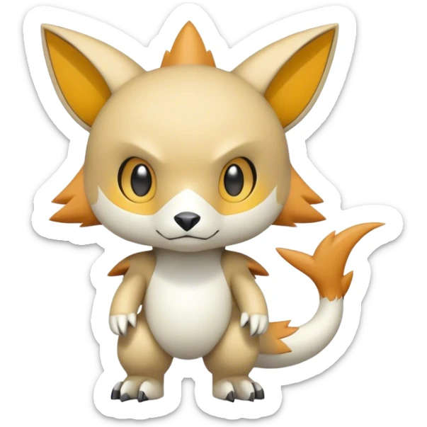 cute kawaii cool edgy futuristic Digimon-Fakemon-animal full body sticker