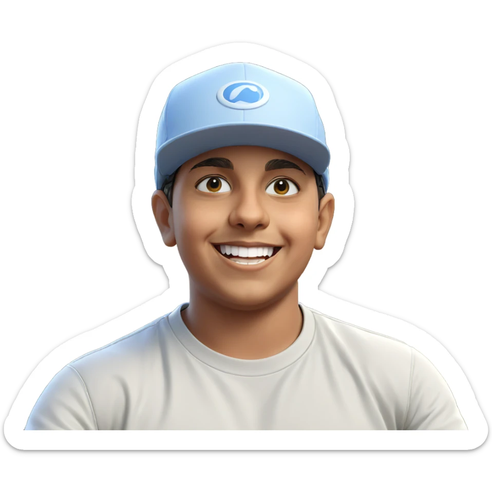 smiling boy in outdoor setting sticker