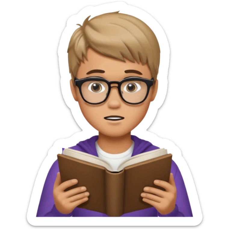 justin bieber is reading a book sticker