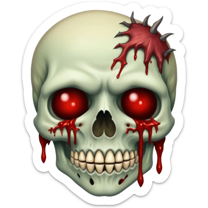 Rotting corpse zombie demons in the style of your bleeding skull art sticker