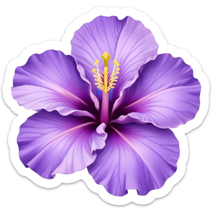 Pastel purple hibiscus flower with shades of lavendar  sticker