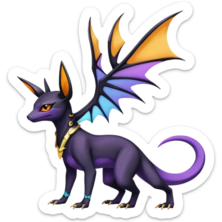Shiny Salandit-Noivern-Anubis-Umbreon-Espeon-Hybrid (Full body) sticker
