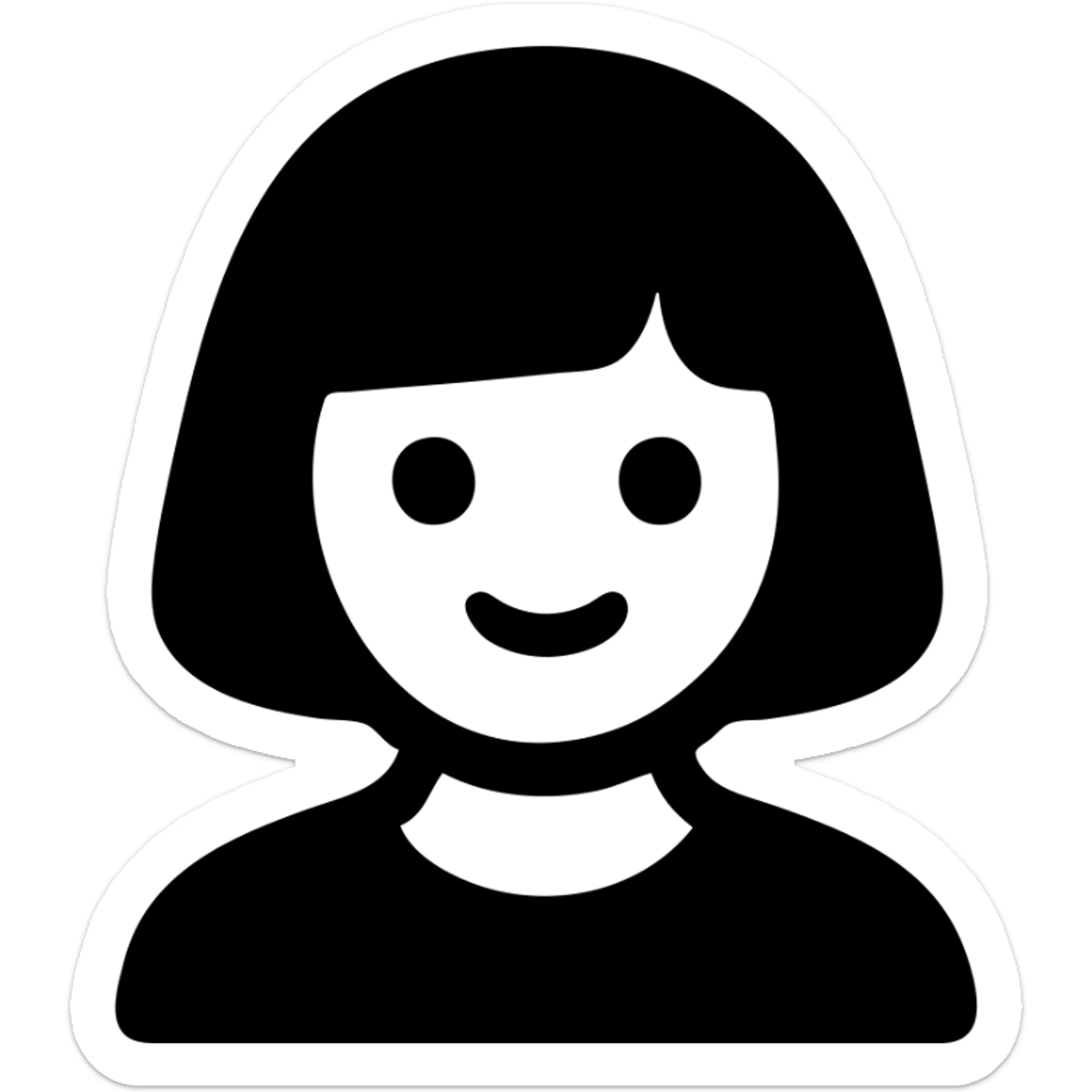 A girl with a bob haircut sticker