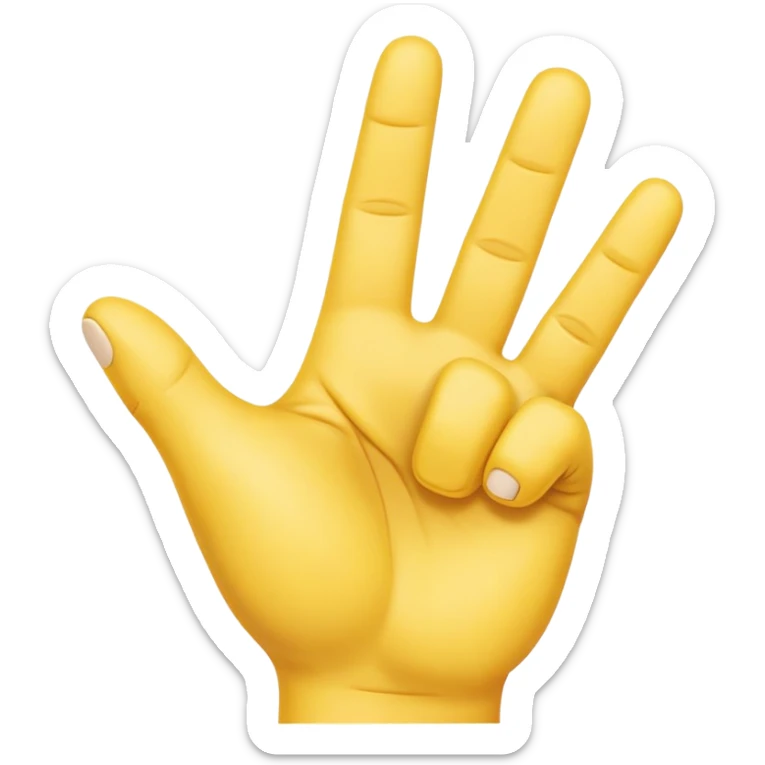 A yellow cartoon hand making the ‘I got your nose’ gesture: a closed fist with the thumb poking out between the index and middle fingers.” sticker