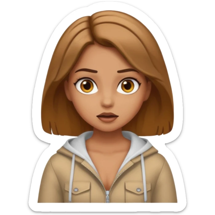 pretty long hair girl middle parted, amazed, good clothes, tanned, baddie, RELLY PREETY, BADDIE, DRESSED AS A BADDIE, LIGHT BROWN HAIR sticker