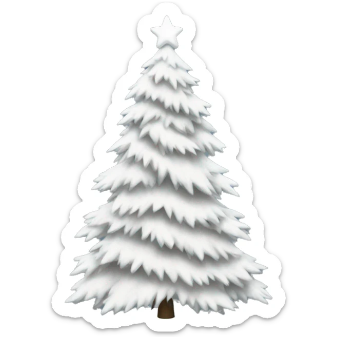 White Christmas tree sticker