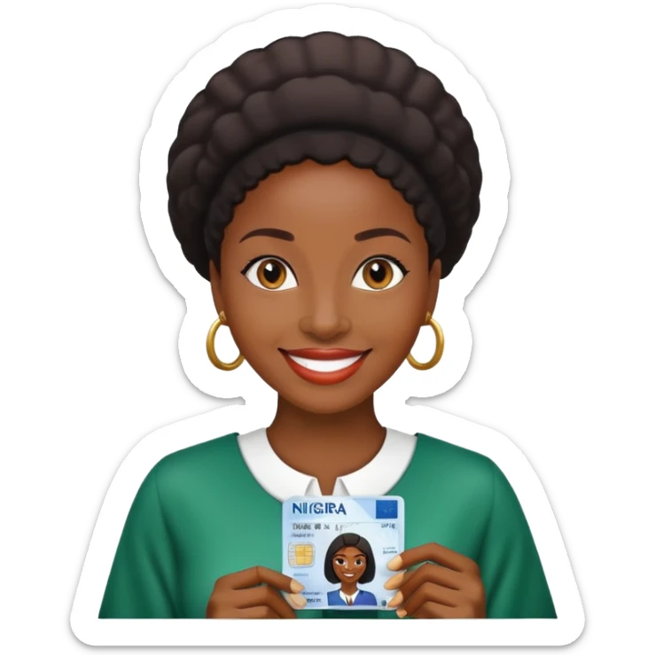 Nigeria, travel visa, with black woman photo on it. sticker