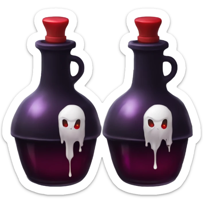 a stylish potion bottle with blood and a gothic lid, perfect for a vampire girl theme." sticker