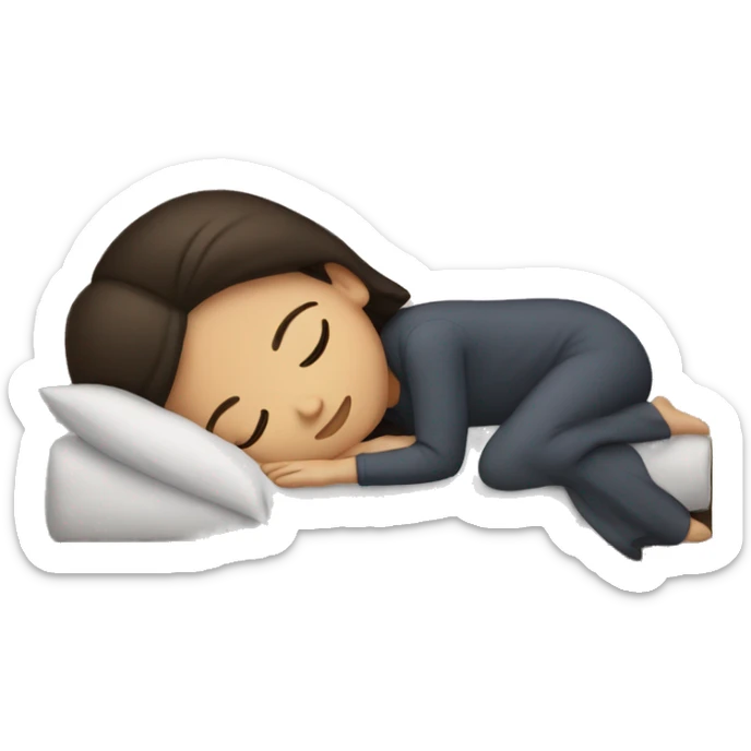 Brunette girl sleeping sticker