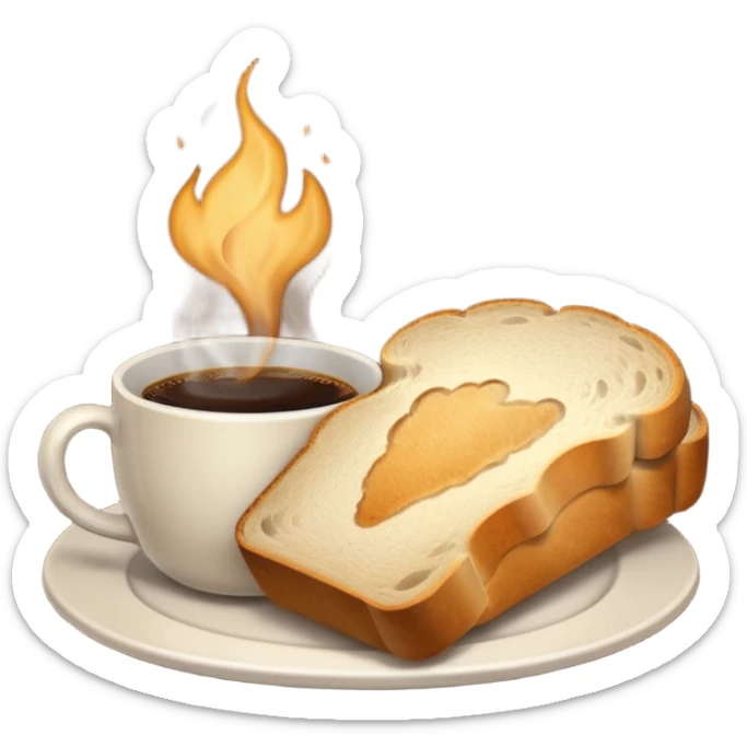 Bread with coffee sticker
