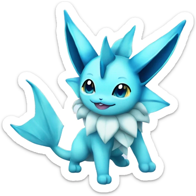 Kawaii Gorgeous Beautiful Vaporeon-Glaceon-Pokémon full body sticker