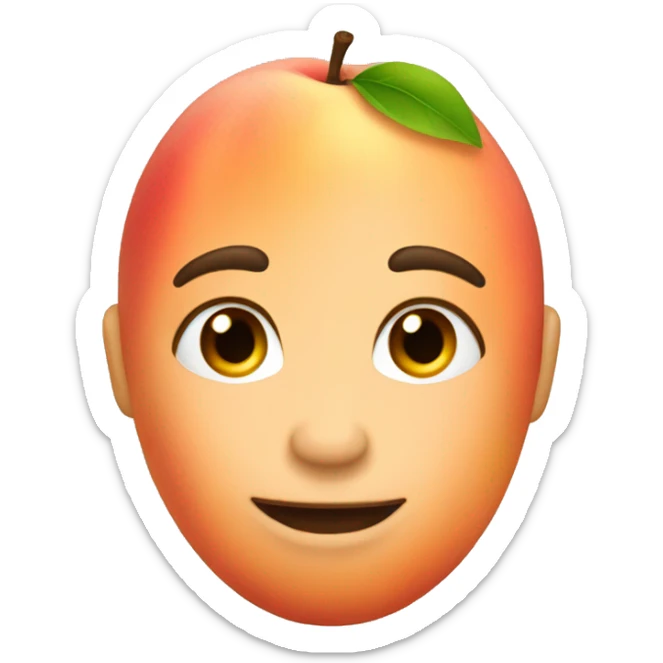 Peach with skin-color  sticker