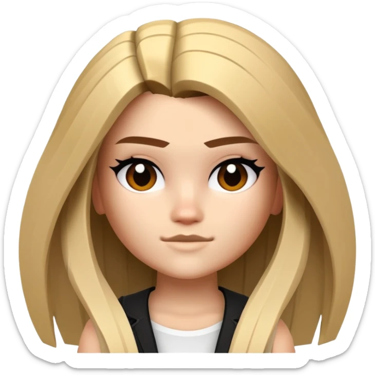 Roblox stylized baddie girl with blocky aesthetic, trendy outfit sticker