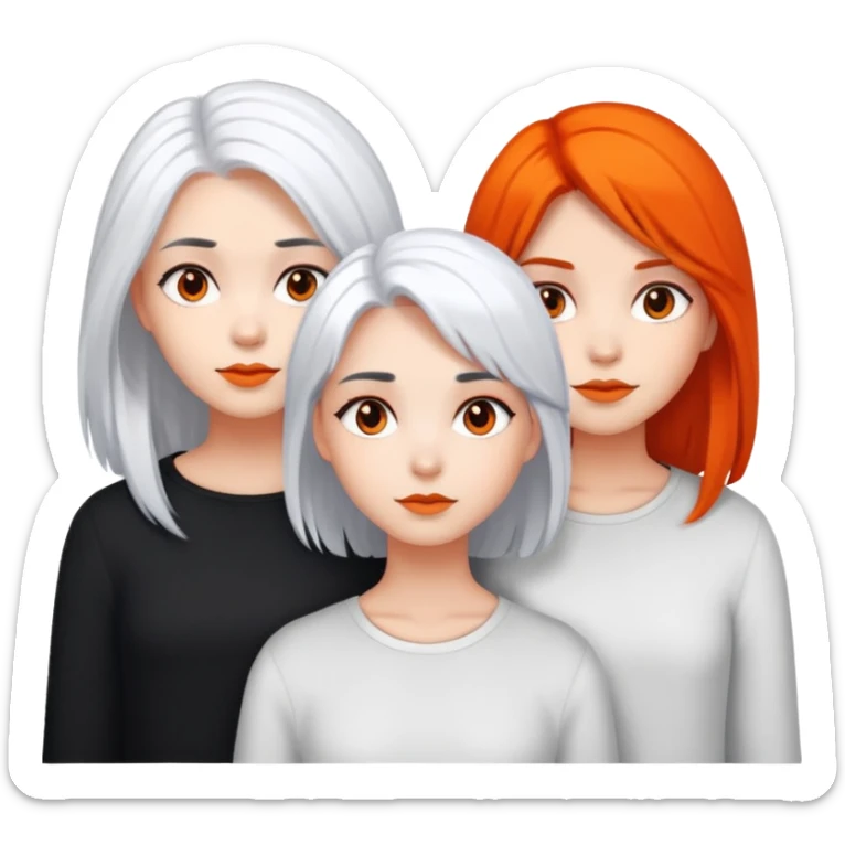 totally spies three girls white hair black hair orange hair sticker
