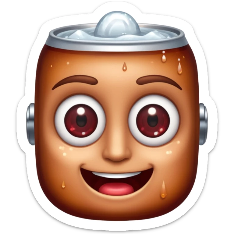 Make me a emoji like the star eyes emoji but instead of stars it’s Dr Pepper sticker