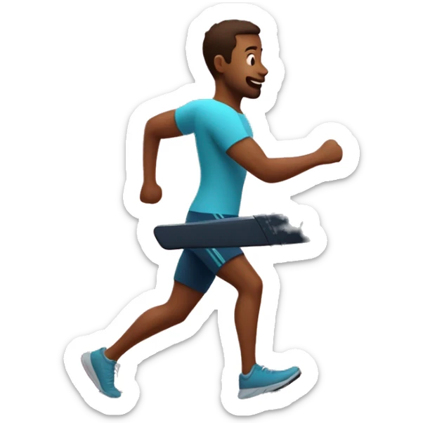 cardio person in a treadmill with a lot of hearts glowing out of him sticker