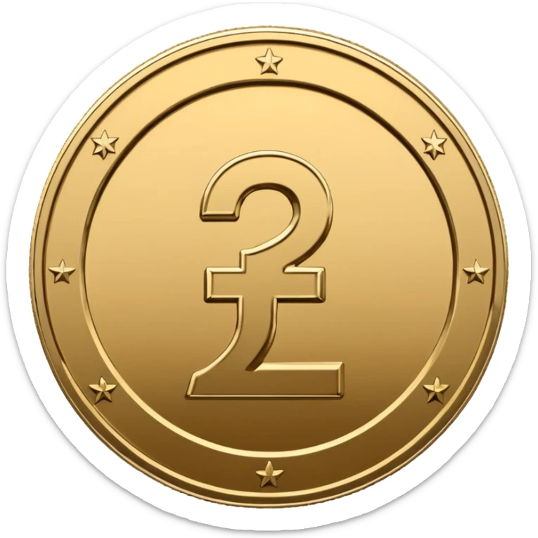 Minimal line-art icon of a single coin with a pound sign (£) in the middle, clean modern style, front-facing, simple outlines, no background, transparent, represents “income / profit / earnings sticker