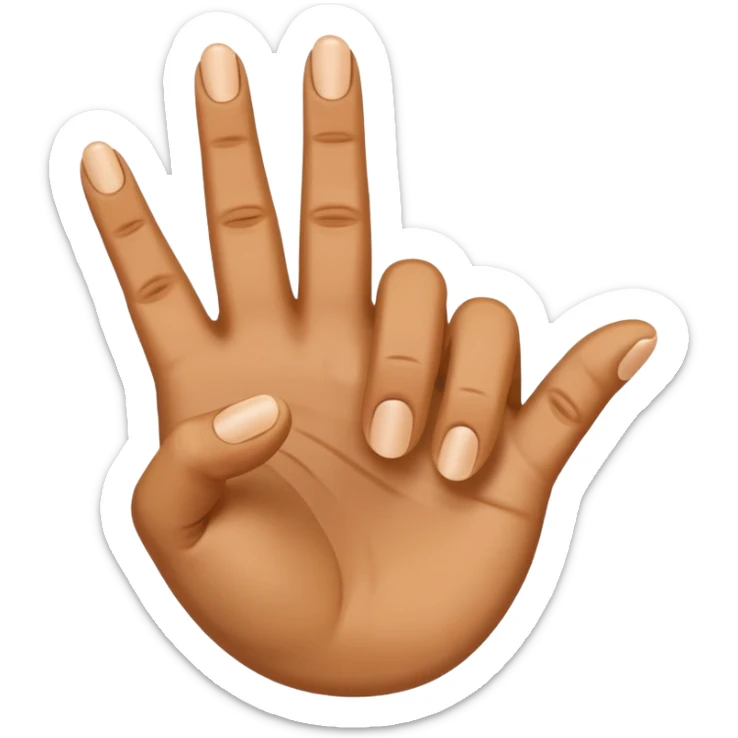 I want a hand with four fingers and one thumb and i want the pointer finger extended out and the thumb upward as to make a gun (finger gun) sticker