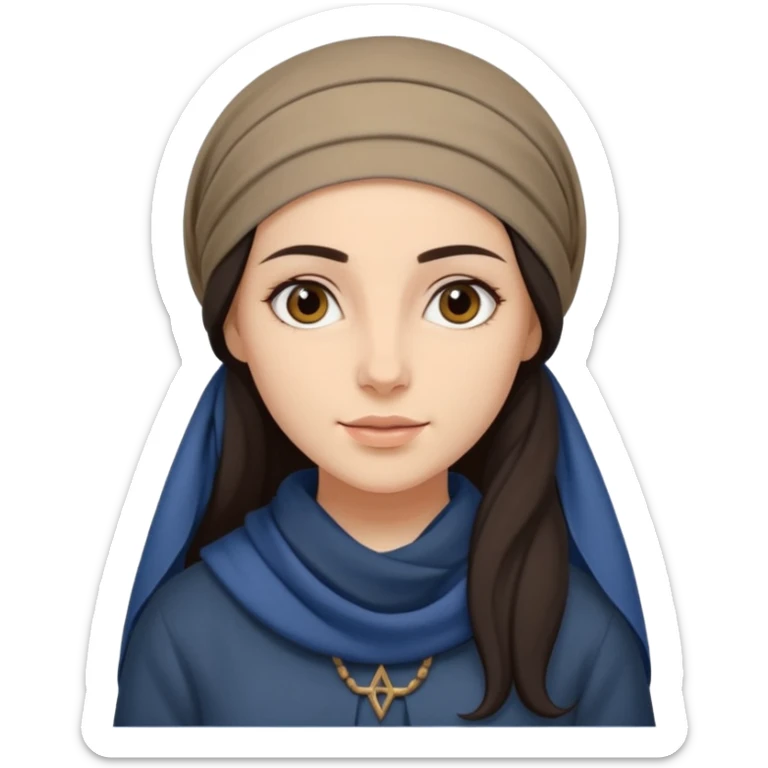 jewish women young ancient Judea, long hair modest head scarf loose sticker