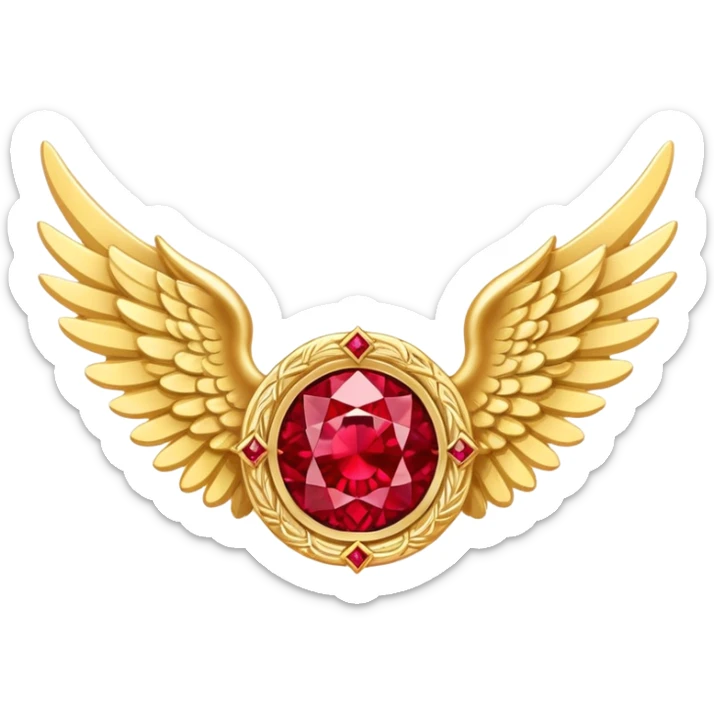 3st place award number in frame decorated with golden angel  wings and rubby stone sticker