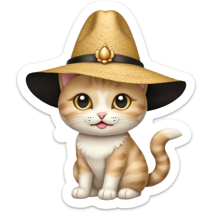 gatita beige, blanca y negro siendo un hada o brujita sticker