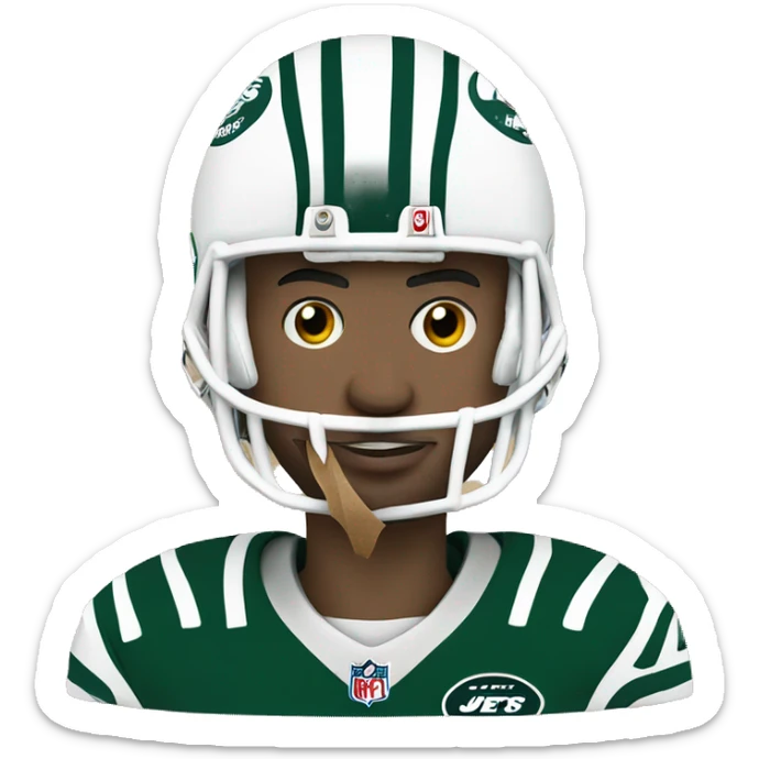 Jets football player with paper bag over head  with eyes holes cut out  sticker