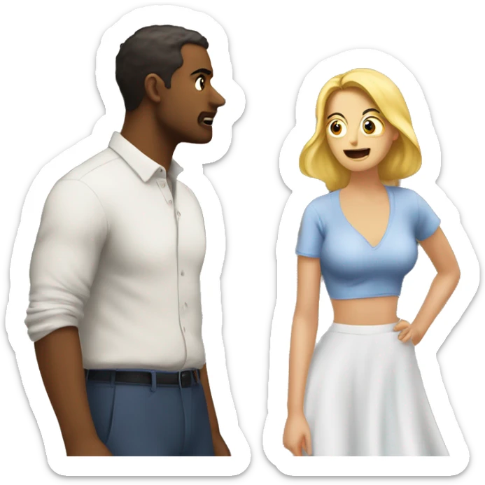 Distracted Boyfriend: Iconic-style Candid Likeness Meme

A man on a city street turns to look at another woman, while his girlfriend reacts angrily. A vivid scene of contrasting attention. sticker