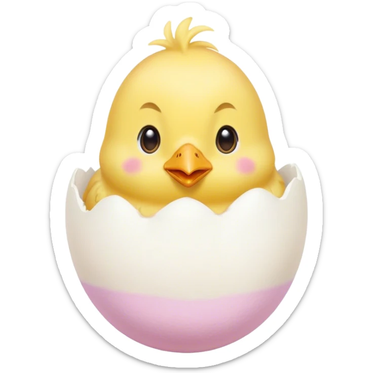 pastel colored chick in egg sticker