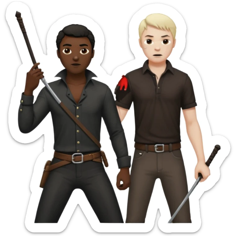 Un homme blanc qui fouette un homme noir sticker