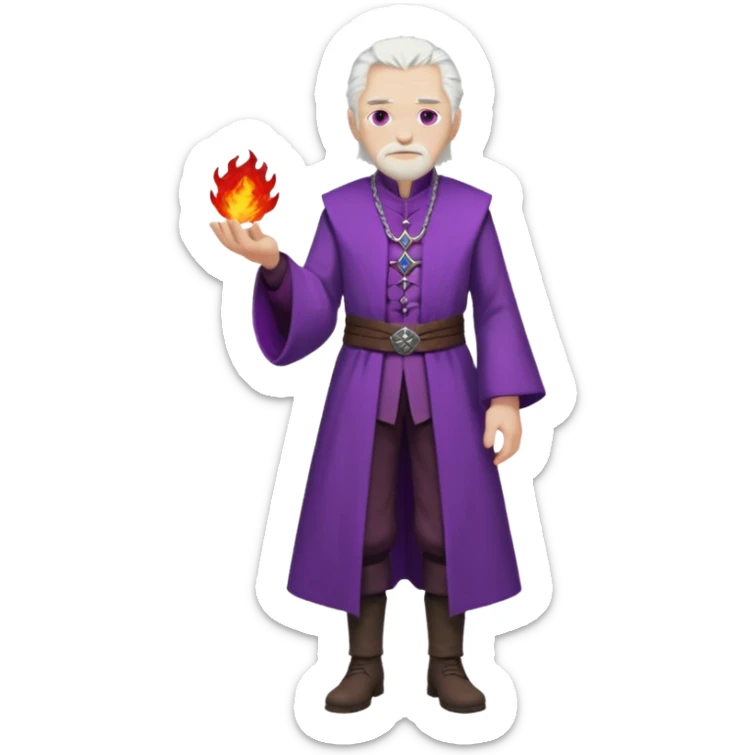 a white haired old man with purple eyes standing, full body, in Targaryen themed clothes, clothes aren't purple  sticker